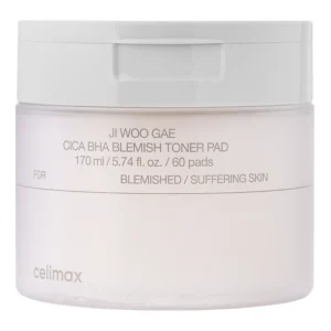 Celimax - Ji.Woo.Gae Cica BHA Blemish Toner Pad - Peelende Gesichtspads - 60pcs
